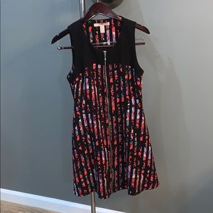Forever 21 multicolored/black full zip fit/flare